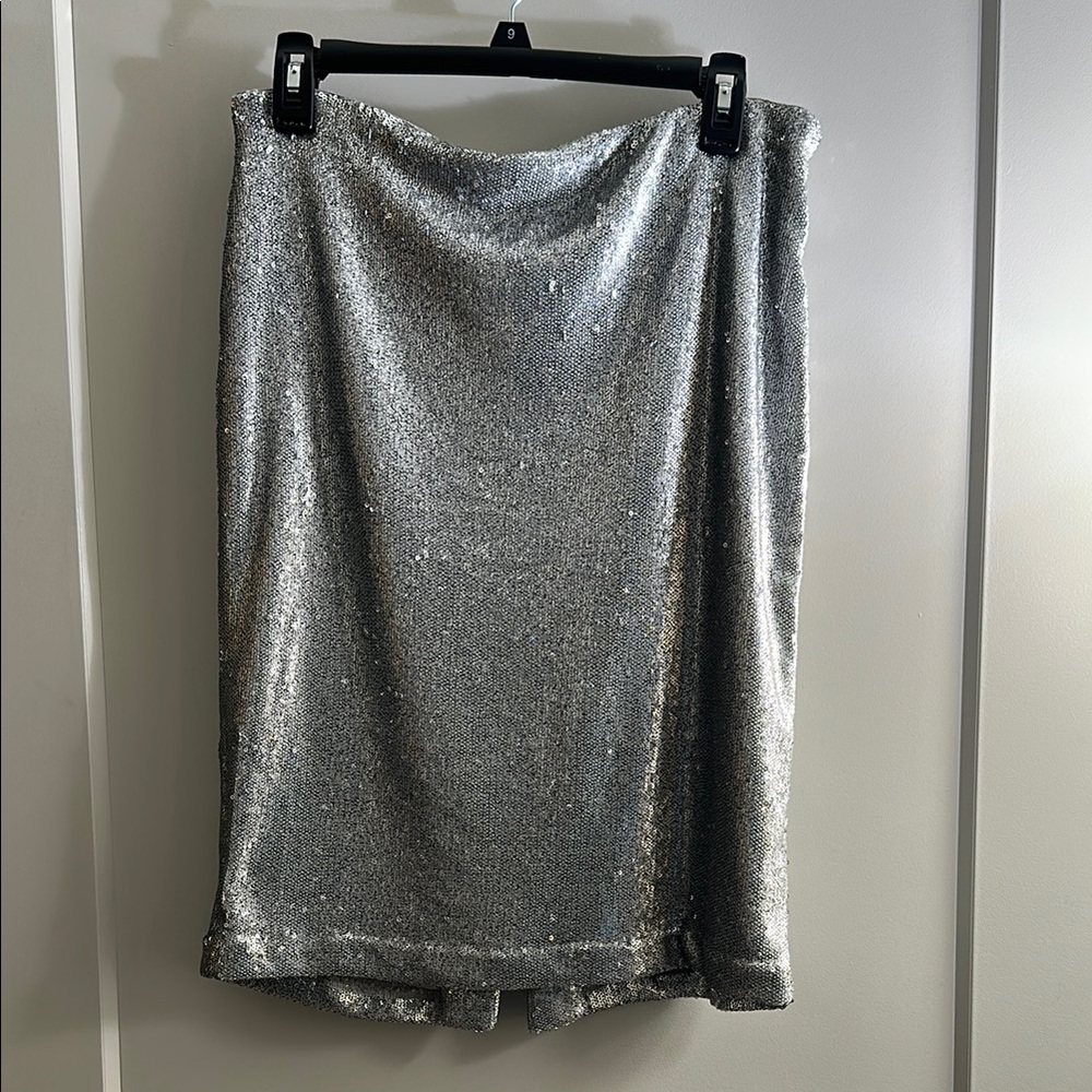 Silver Sequin Skirt